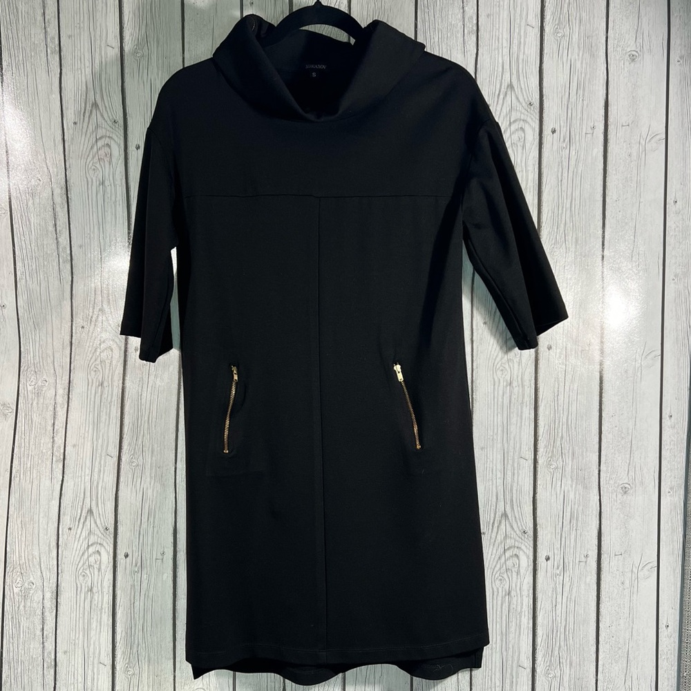 Komarov Black Dress with Zipper details